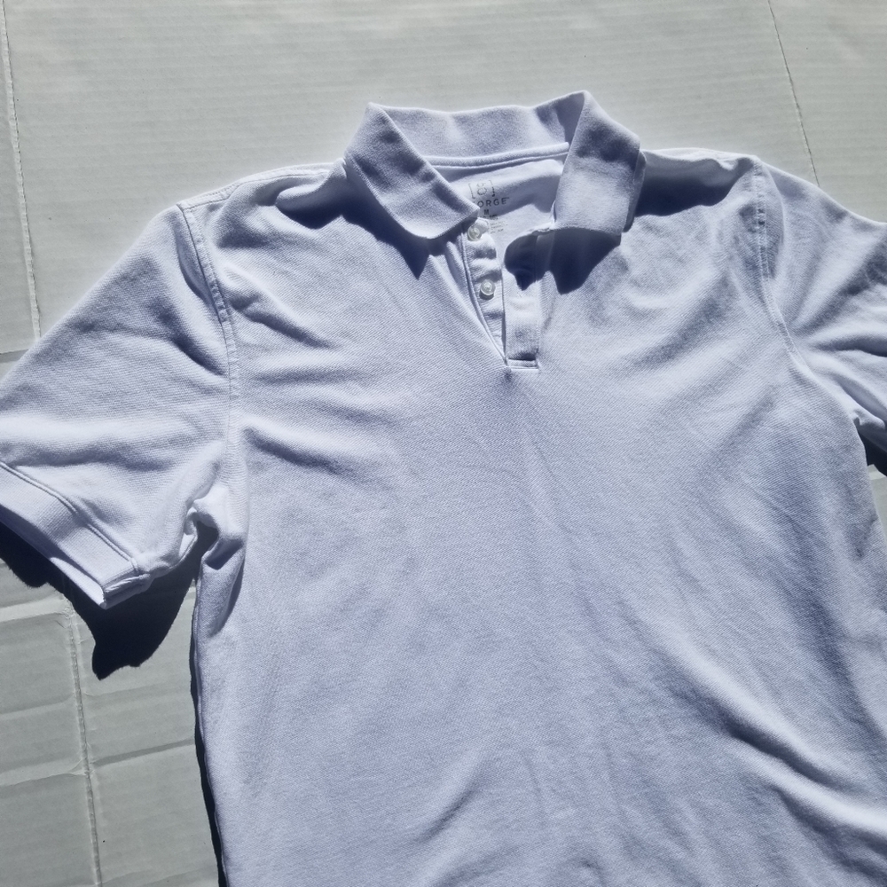 Mens white polo shirt Medium